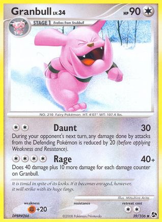 Image of Granbull 039  - Reverse Holofoil Great Encounters - Uncommon