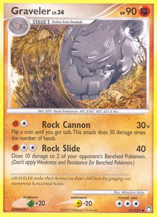 Image of Graveler 051  - Reverse Holofoil Mysterious Treasures - Uncommon