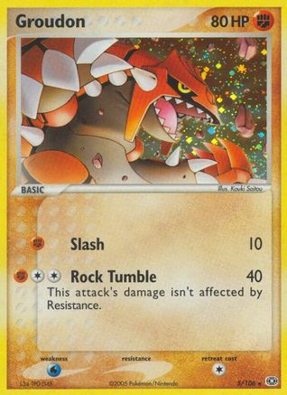 Image of Groudon 005/106  - Holofoil Emerald - Holo Rare