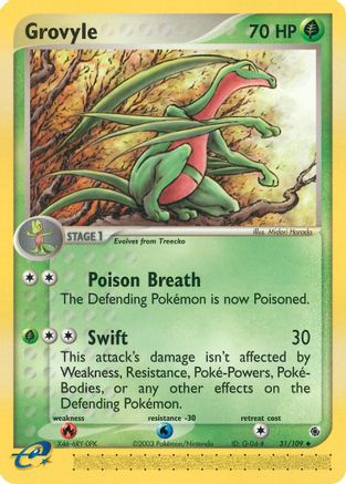 Image of Grovyle 031/109  - Reverse Holofoil Ruby and Sapphire - Uncommon