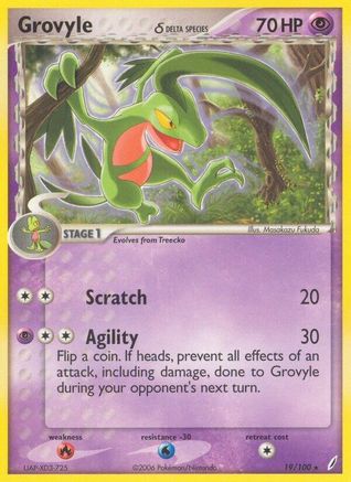 Image of Grovyle (Delta Species) 019/100  - Reverse Holofoil Crystal Guardians - Rare