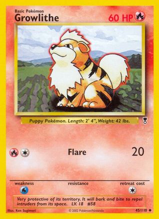 Image of Growlithe 045/110  - Reverse Holofoil Legendary Collection - Uncommon