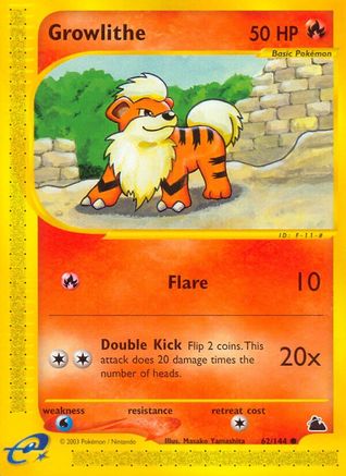 Image of Growlithe 062  - Reverse Holofoil Skyridge - Common