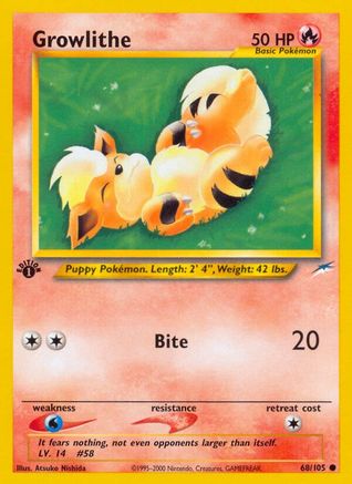 Image of Growlithe 068/105  - Unlimited Neo Destiny - Common