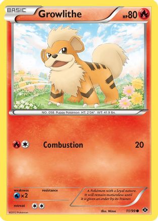 Image of Growlithe (11) 011/99  - Reverse Holofoil Next Destinies - Common