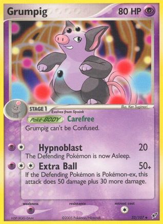 Image of Grumpig 032  - Reverse Holofoil Deoxys - Uncommon