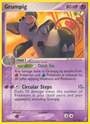 Image of Grumpig 020/100  Crystal Guardians - Rare