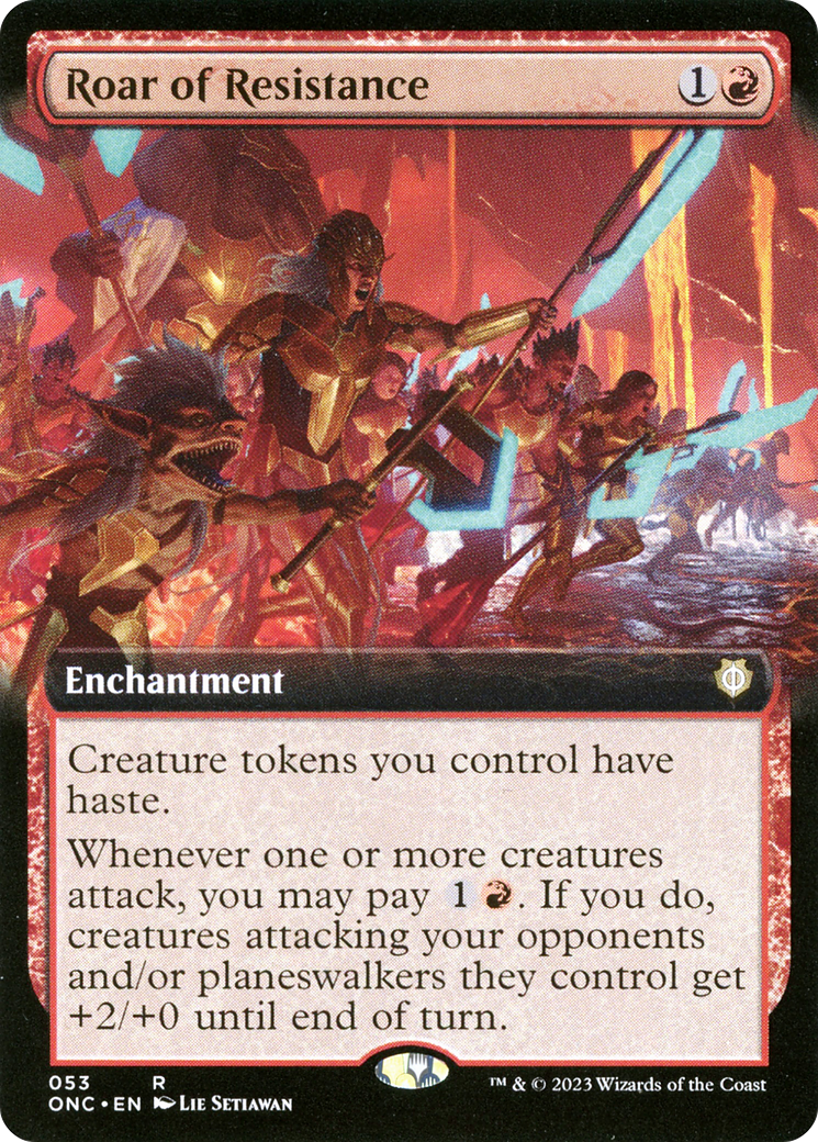 Image of Roar of Resistance (Extended Art) (ONC-053) - Phyrexia: All Will Be One Commander: (Extended Art)