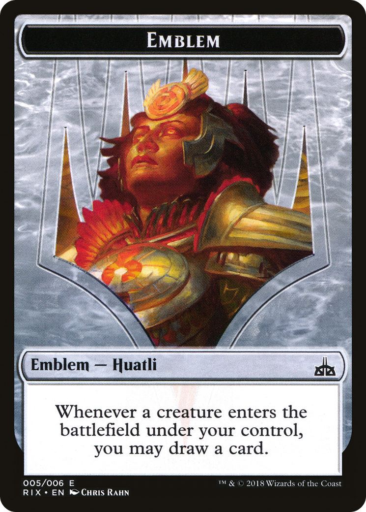 Image of Emblem - Huatli, Radiant Champion (RIX-005) - Rivals of Ixalan Tokens