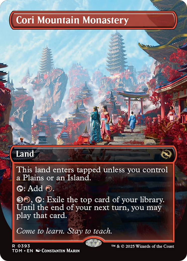 Image of Cori Mountain Monastery (Borderless) (TDM-393) - Tarkir: Dragonstorm (Borderless)