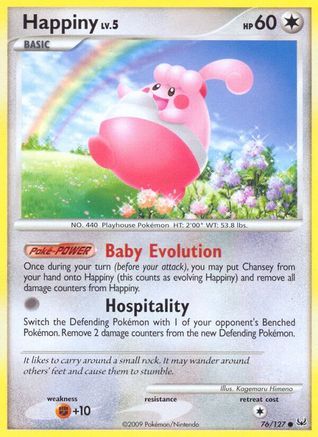 Image of Happiny 076/127  - Reverse Holofoil Platinum - Common
