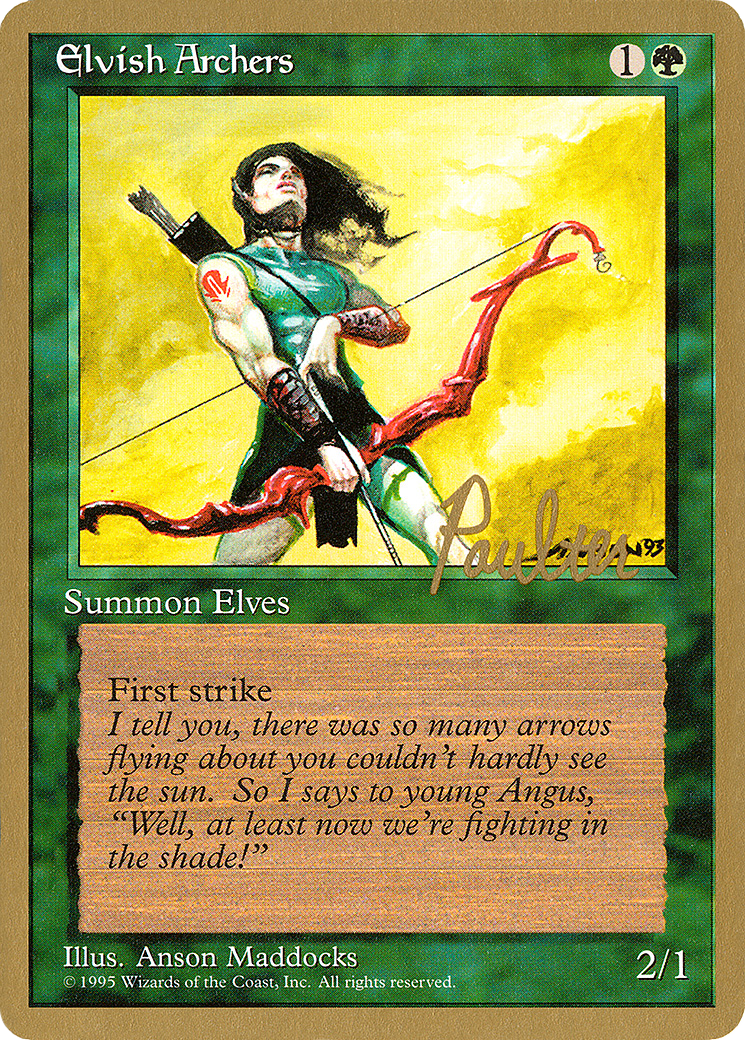 Image of Elvish Archers - 1996 Preston Poulter (4ED) (WCD-) - Pro Tour Collector Set
