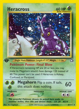 Image of Heracross 006/111  - 1st Edition Holofoil Neo Genesis - Holo Rare