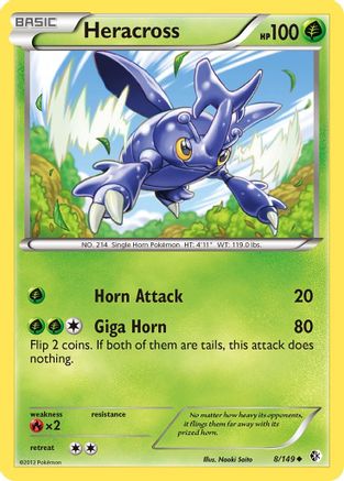 Image of Heracross 008  - Reverse Holofoil Boundaries Crossed - Uncommon