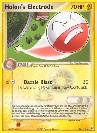 Image of Holon's Electrode 021/113  - Reverse Holofoil Delta Species - Rare
