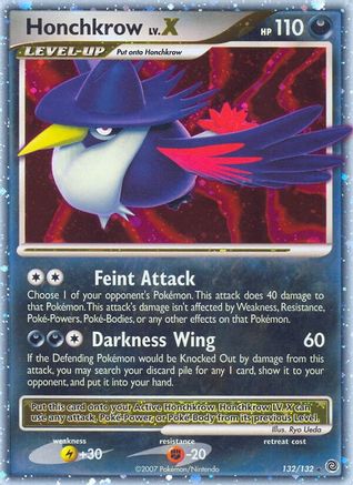 Image of Honchkrow LV.X 132  - Holofoil Secret Wonders - Ultra Rare