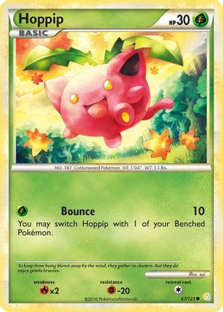 Image of Hoppip 067/123  - Reverse Holofoil HeartGold SoulSilver - Common