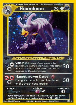 Image of Houndoom (4) 004/75  - 1st Edition Holofoil Neo Discovery - Holo Rare