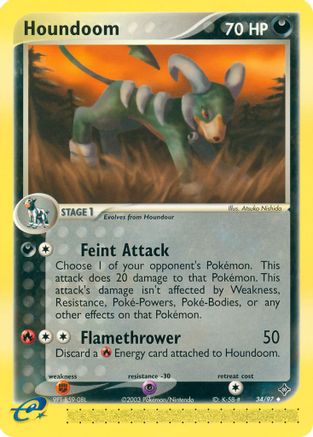 Image of Houndoom 034/97  - Reverse Holofoil Dragon - Uncommon