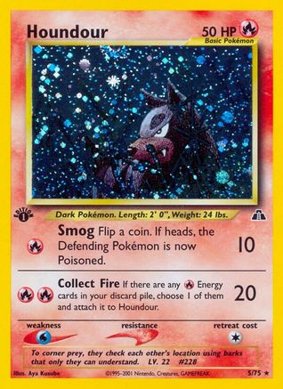 Image of Houndour (5) 005/75  - 1st Edition Holofoil Neo Discovery - Holo Rare
