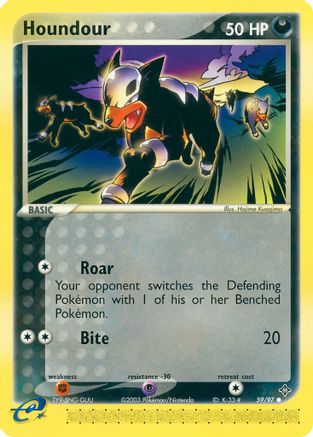 Image of Houndour 059/97  - Reverse Holofoil Dragon - Common