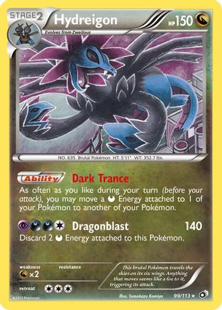 Image of Hydreigon 099/113  - Reverse Holofoil Legendary Treasures - Holo Rare