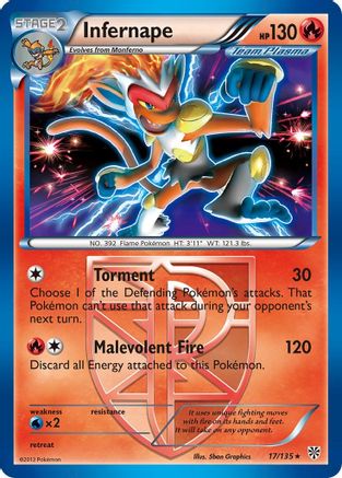 Image of Infernape (Team Plasma) 017/135  - Holofoil Plasma Storm - Holo Rare