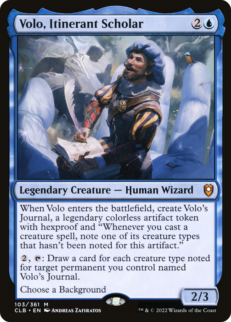 Image of Volo, Itinerant Scholar (CLB-103) - Commander Legends: Battle for Baldur's Gate
