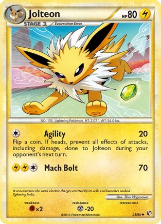 Image of Jolteon 028/90  - Reverse Holofoil Undaunted - Uncommon