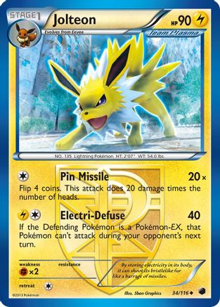 Image of Jolteon (Team Plasma) 034/116  Plasma Freeze - Uncommon