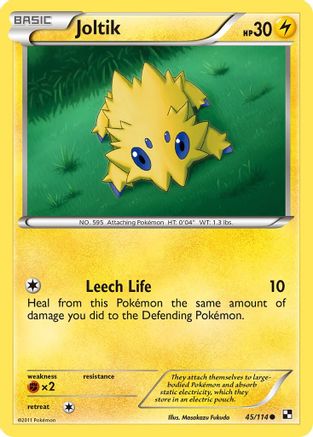 Image of Joltik (45) 045/114  - Reverse Holofoil Black and White - Common