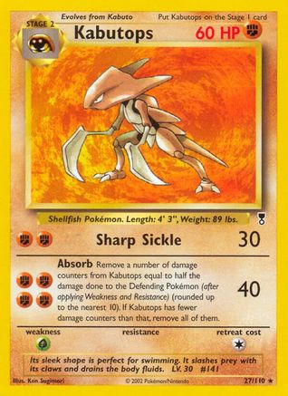 Image of Kabutops 027  - Reverse Holofoil Legendary Collection - Rare
