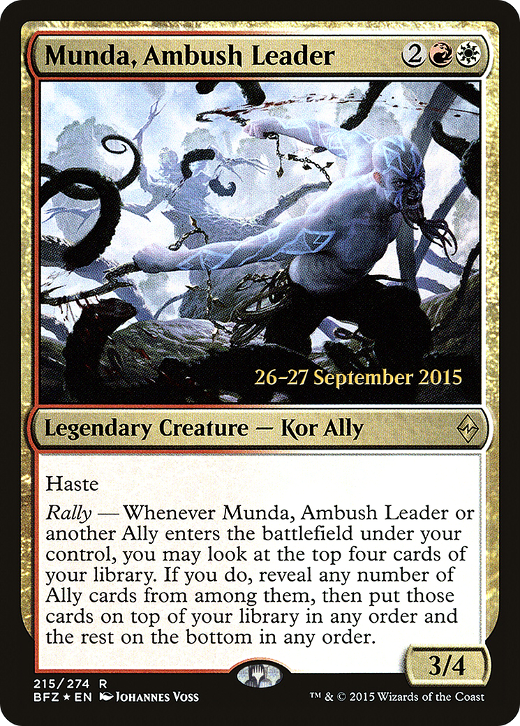 Image of Munda, Ambush Leader (PRE-215S) - Battle for Zendikar Promos Foil