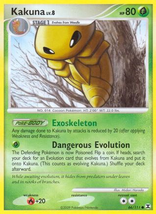 Image of Kakuna 066/111  - Reverse Holofoil Rising Rivals - Common
