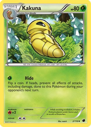 Image of Kakuna 002/116  - Reverse Holofoil Plasma Freeze - Uncommon