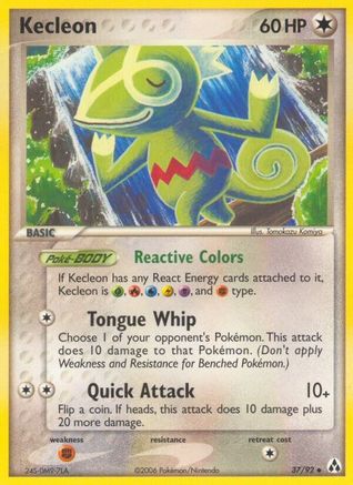 Image of Kecleon 037/92  - Reverse Holofoil Legend Maker - Uncommon
