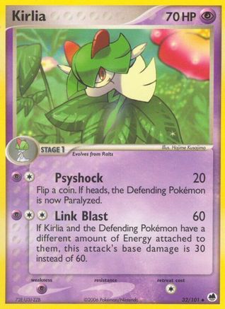Image of Kirlia 032/101  - Reverse Holofoil Dragon Frontiers - Uncommon