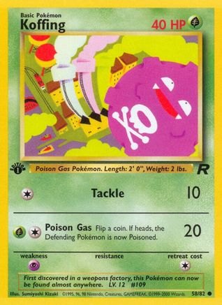 Image of Koffing 058/82  - Unlimited Team Rocket - Common