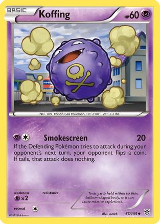 Image of Koffing (57) 057  - Reverse Holofoil Plasma Storm - Uncommon