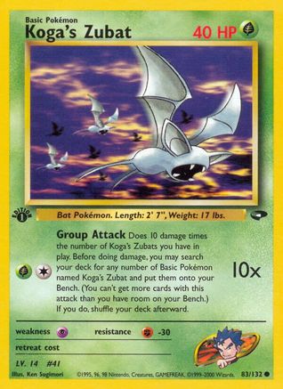 Image of Koga's Zubat 083/132  - 1st Edition Gym Challenge - Common