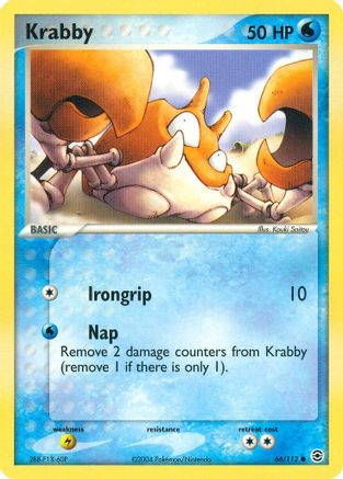 Image of Krabby 066/112  - Reverse Holofoil FireRed & LeafGreen - Common