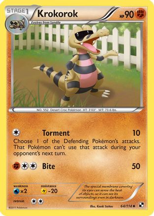Image of Krokorok 064  Black and White - Uncommon