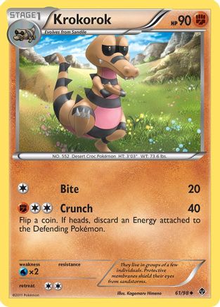 Image of Krokorok 061  - Reverse Holofoil Emerging Powers - Uncommon