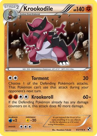 Image of Krookodile 065/114  - Holofoil Black and White - Holo Rare