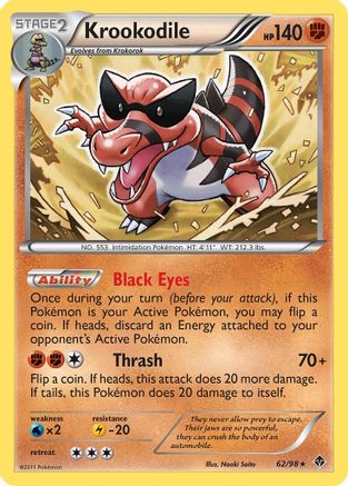 Image of Krookodile 062  - Reverse Holofoil Emerging Powers - Rare