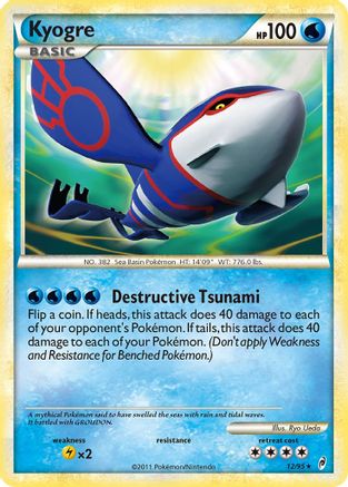 Image of Kyogre 012  - Reverse Holofoil Call of Legends - Holo Rare