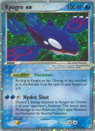 Image of Kyogre ex 095/100  - Holofoil Crystal Guardians - Ultra Rare