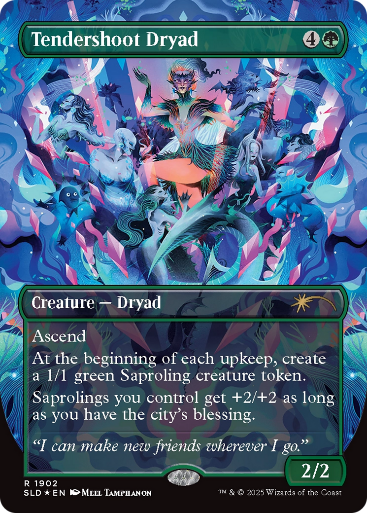 Image of Tendershoot Dryad (SLD-1902) - Secret Lair Drop (Borderless) Foil