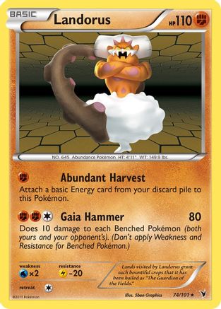 Image of Landorus 074  - Holofoil Noble Victories - Holo Rare