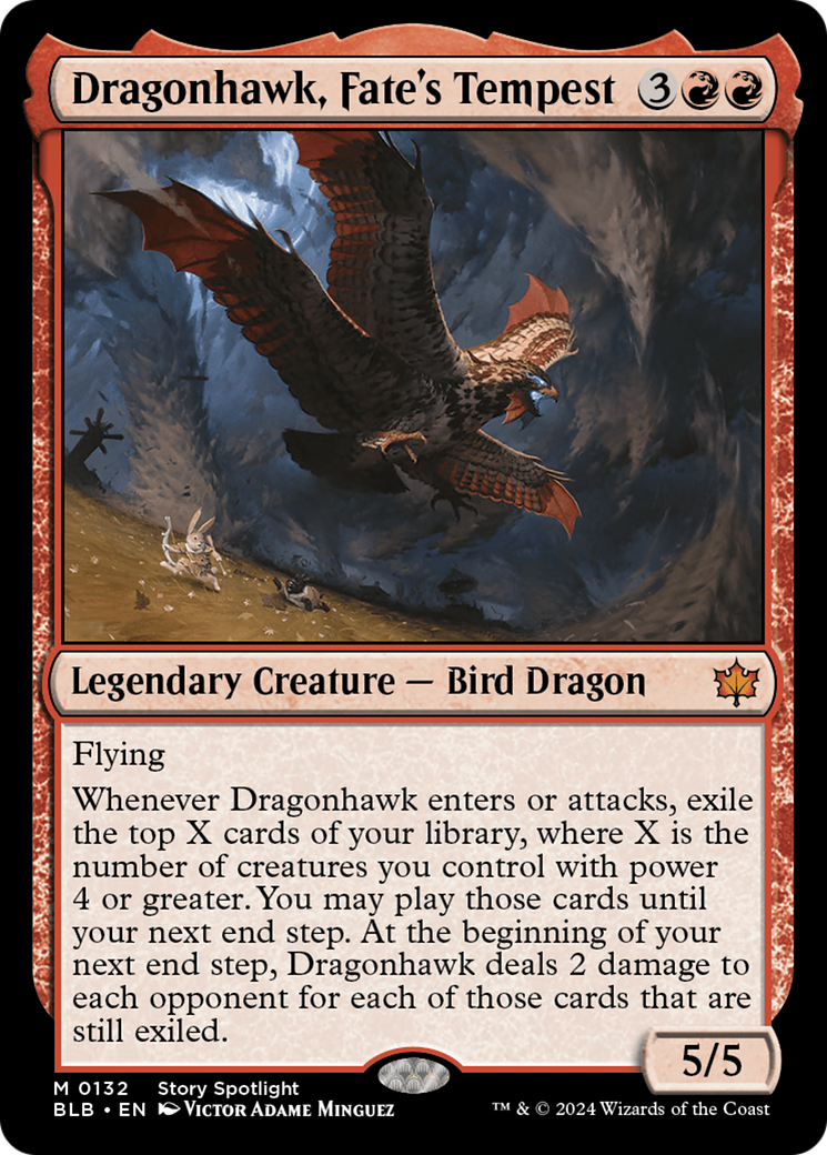 Image of Dragonhawk, Fate's Tempest (BLB-132) - Bloomburrow Foil